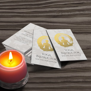 Gold Foil Calligraphy Yoga Meditation & ZEN Symbol Business Card