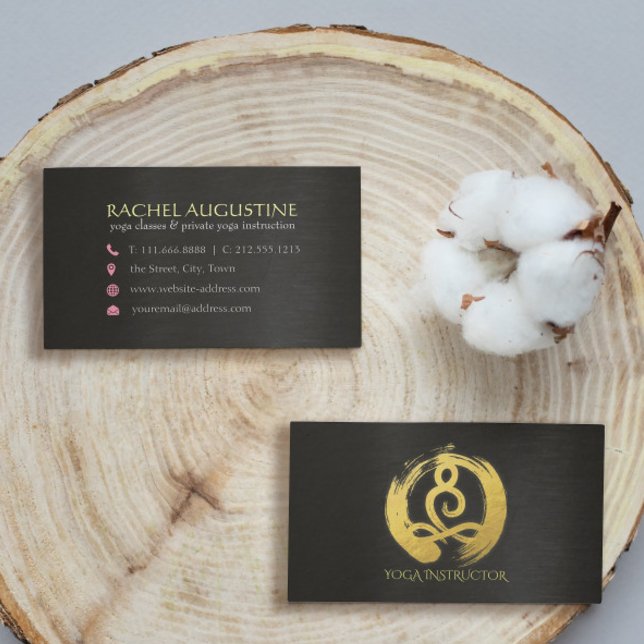 Gold Foil Calligraphy Yoga Meditation ZEN Symbol Business Card (Creator Uploaded)