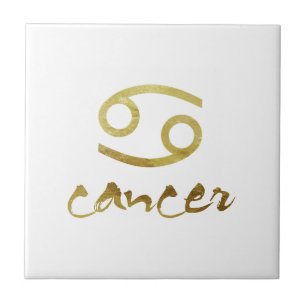Gold Foil Cancer Symbol Tile