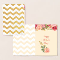 Gold Foil Chevron Stripes | Roses Mother's Day