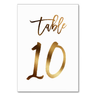 Gold foil chic wedding table number | Table 10