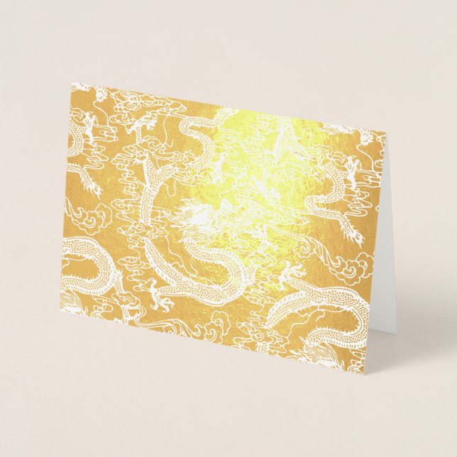 Gold Foil Chinese Dragon Pattern Foil Card (Front)