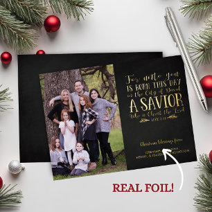 Gold Foil Christian Verse Christmas Photo