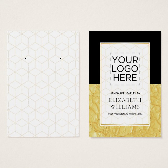 Gold Foil Colour Block Earring Display Cards (Front & Back)