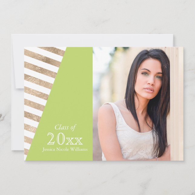 Gold Foil Colour Block Graduation Invitations (Front)