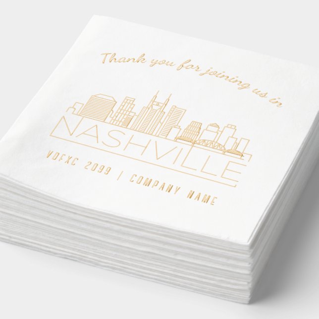 Gold Foil Custom Nashville Corporate Event Napkins (Detail)