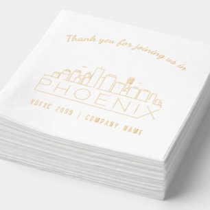 Gold Foil Custom Phoenix Corporate Event Napkins