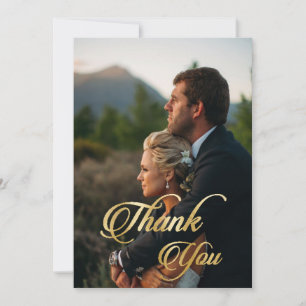 Gold Foil, Custom Photo, Thank You Card