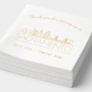 Gold Foil Custom Sacramento Event Napkins