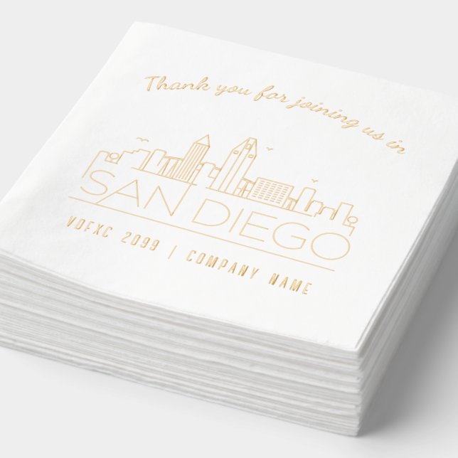 Gold Foil Custom San Diego Show & Event Napkins (Detail)