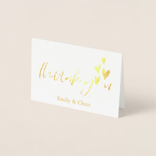 Gold Foil    Cute Calligraphy Photo Thank You Card