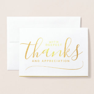 Gold Foil Deepest Thanks & Appreciation Foil Card
