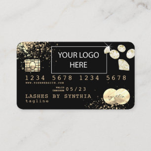 Gold Foil diamonds Credit Card add your logo