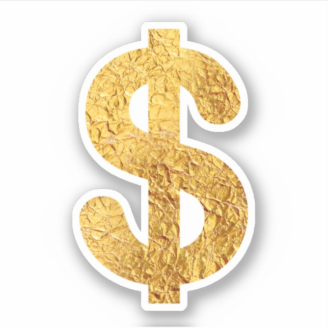 Gold foil dollar symbol (Front)
