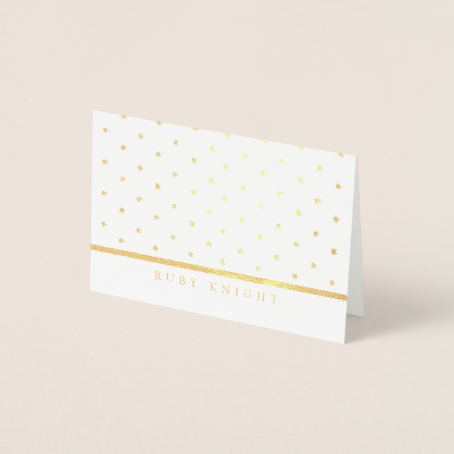 Gold Foil Dots and Name Card (Front)