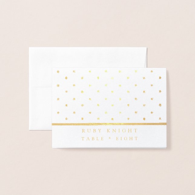 Gold Foil Dots and Name & Table No. Card (Front With Envelope)