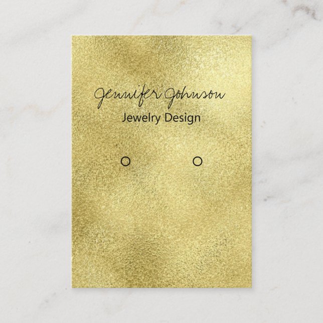 Gold Foil Earring Holder Display Card (Front)