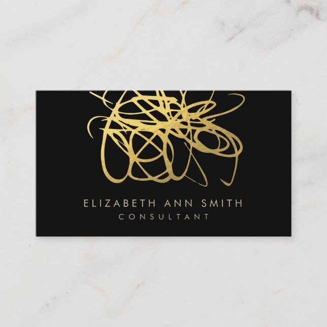 Gold Foil Effect Chic Business Card (Front)