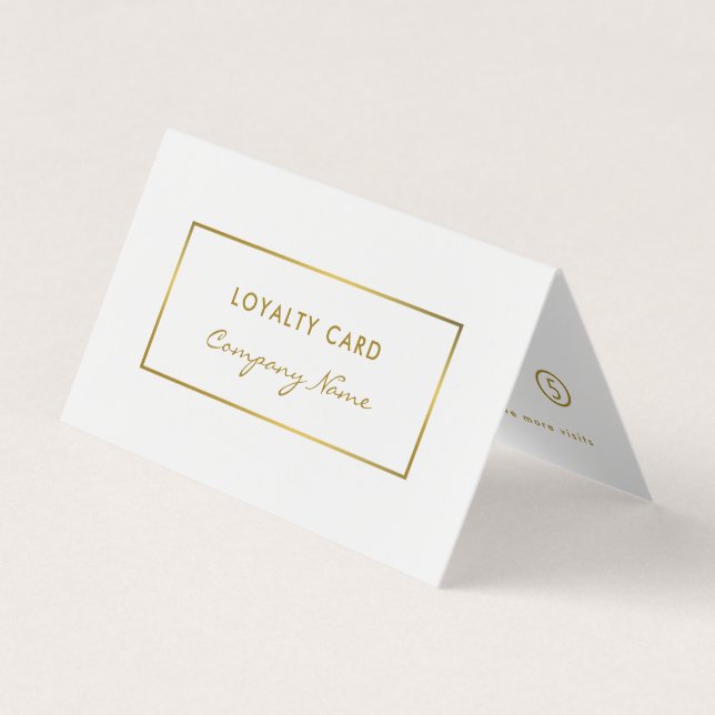 Gold Foil Effect Double Loyalty Business Card (Front)