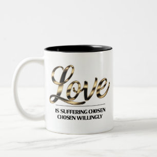 Gold Foil Effect Love Quote Coffee Mug Inspirati
