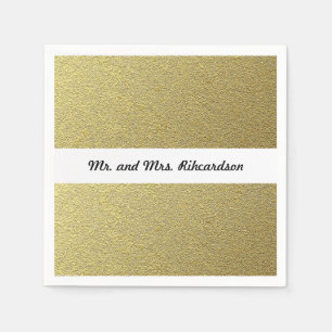 Gold Foil Effect Wedding Napkin