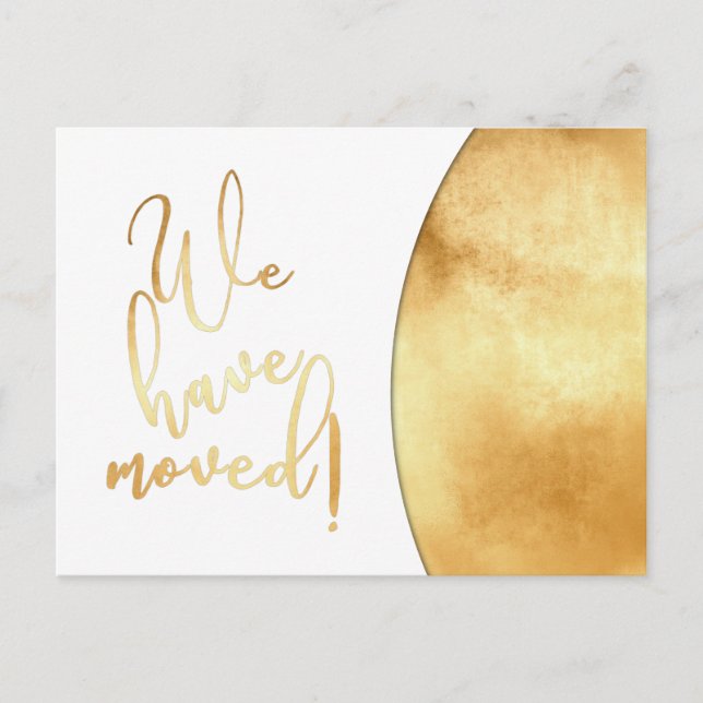 Gold Foil Effect, "We've Moved" Announcements (Front)