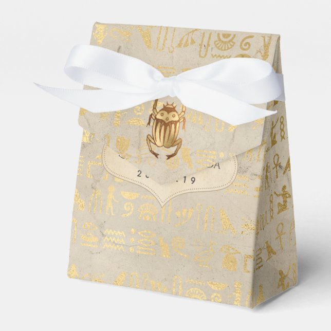 Gold Foil Egyptian Themed Party Favour Box (Front Side)