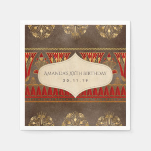 Gold Foil Egyptian Themed Party Napkin