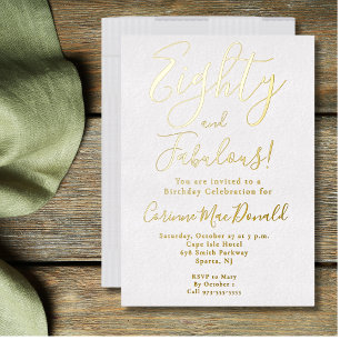 Gold Foil Eighty and Fabulous 80th Birthday Party