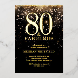 Gold Foil Eighty and Fabulous 80th Birthday Party