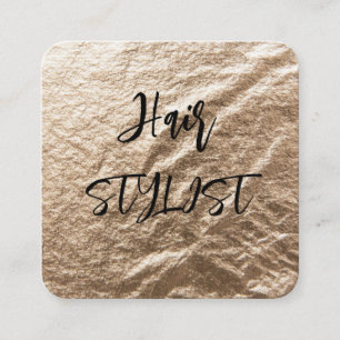 Gold foil elegance square business card