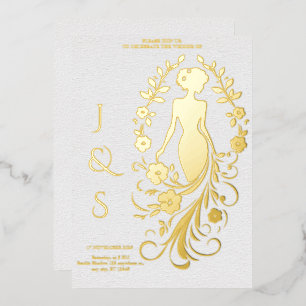 Gold Foil Elegant Bride Wedding 