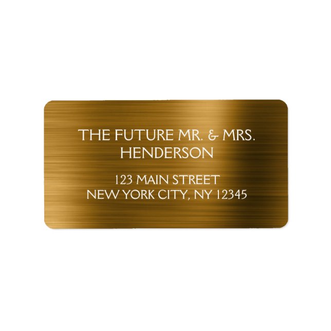 Gold Foil Elegant Modern Luxury Wedding Label (Front)