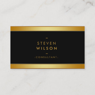 Gold Foil Elegant Retro Financial Services Business Card