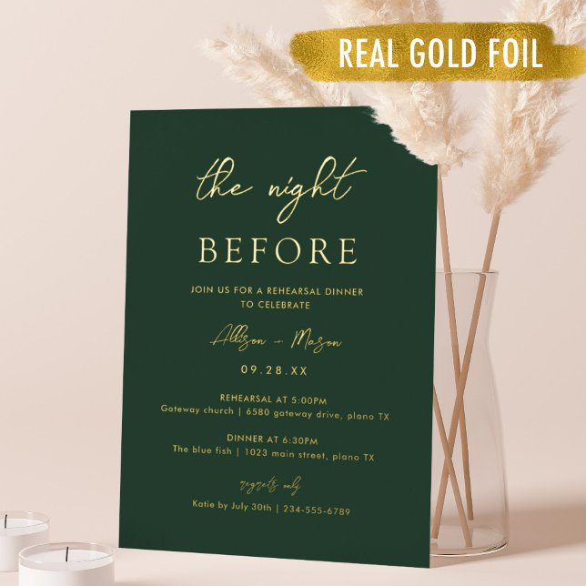 Gold Foil Emerald Green The Night Before Dinner  (Creator Uploaded)
