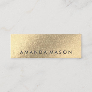 Gold Foil   Fashionable Lux Triangle Pattern Mini Business Card