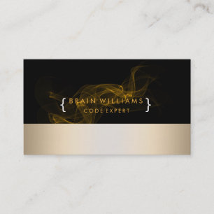 Gold Foil Faux Web Computer Professional Elegant Business Card