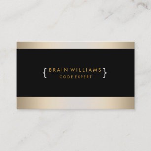 Gold Foil Faux Web Computer Professional Elegant Business Card