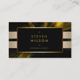 Gold Foil Faux Web Modern Computer Financial Business Card