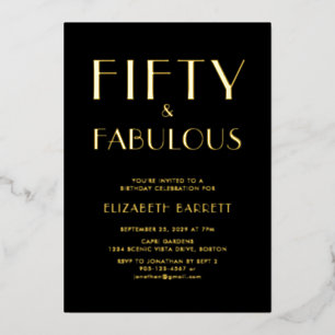 Gold Foil Fifty and Fabulous 50th Birthday Party