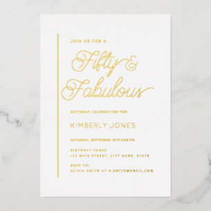 Gold Foil Fifty and Fabulous 50th Birthday Party