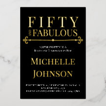 Gold Foil Fifty and Fabulous 50th Birthday Party