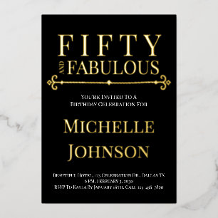 Gold Foil Fifty and Fabulous 50th Birthday Party