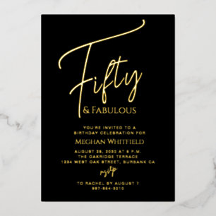 Gold Foil Fifty and Fabulous 50th Birthday Party