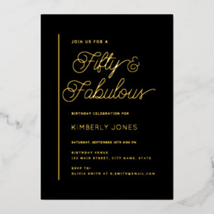Gold Foil Fifty and Fabulous 50th Birthday Party