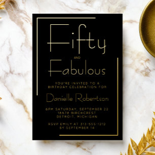 Gold Foil Fifty and Fabulous 50th Birthday Party