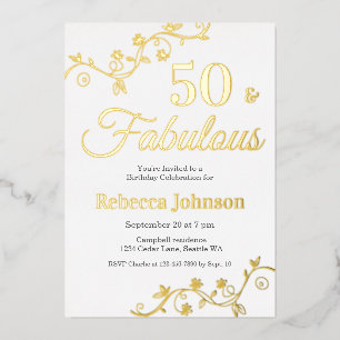 Gold Foil Fifty and Fabulous 50th Birthday Party