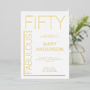Gold Foil Fifty and Fabulous 50th Birthday Party