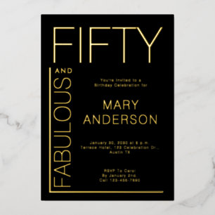 Gold Foil Fifty and Fabulous 50th Birthday Party