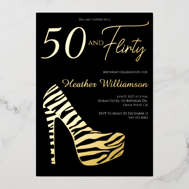 Gold Foil Fifty and Fabulous 50th Birthday Party  (Front)
